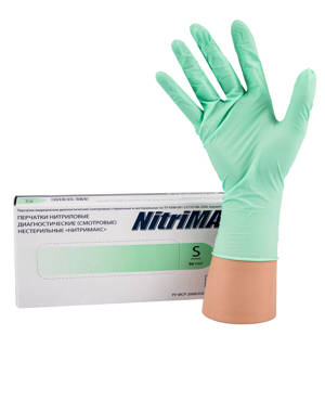 Nitrimax перчатки зеленые S 50пар